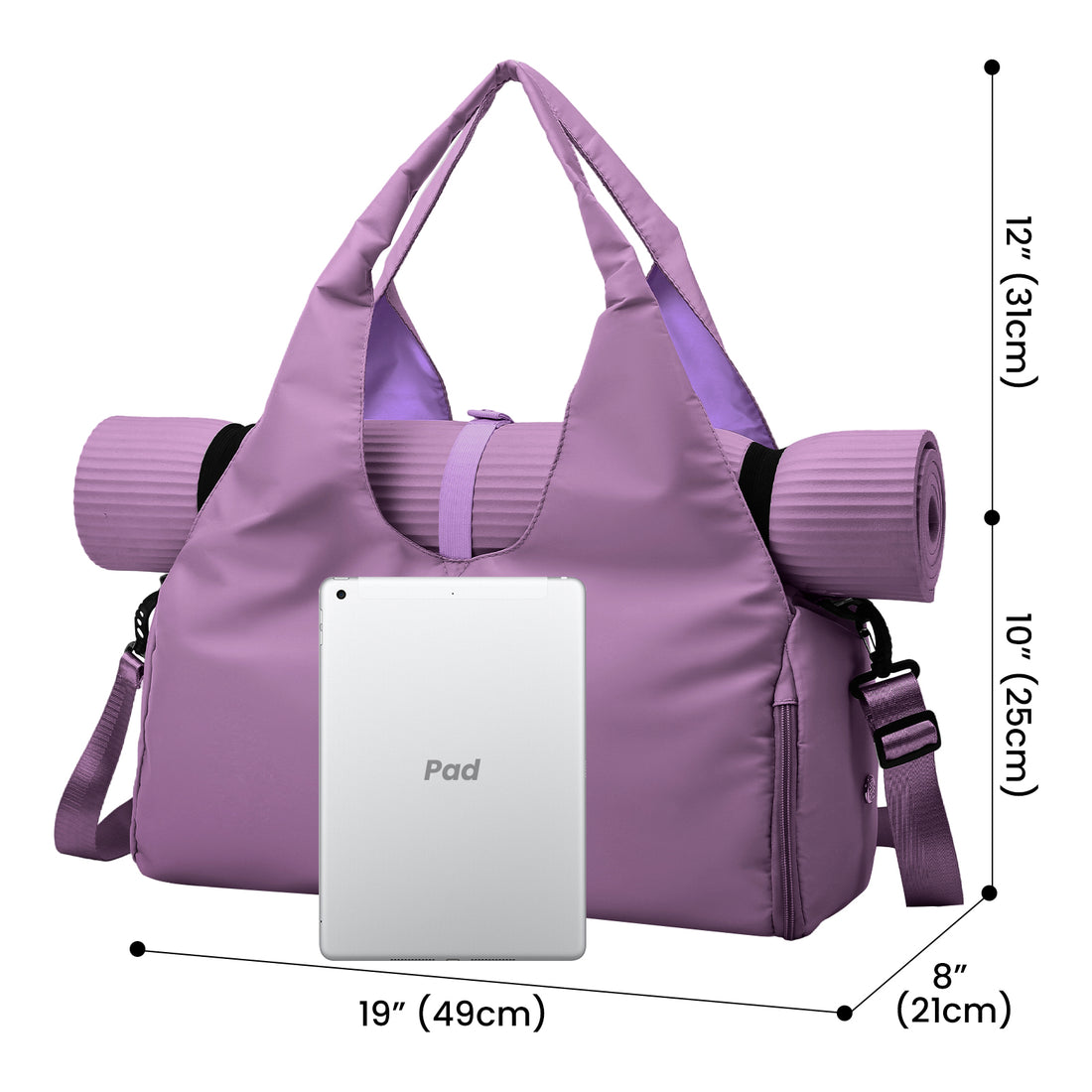 Multi-color Yoga Gym Duffle Bag with Mat Strap & Shoe Compartment for Active Daily Wear