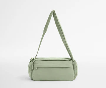Green Faux Leather Crossbody Bag, Adjustable Strap for Daily Wear