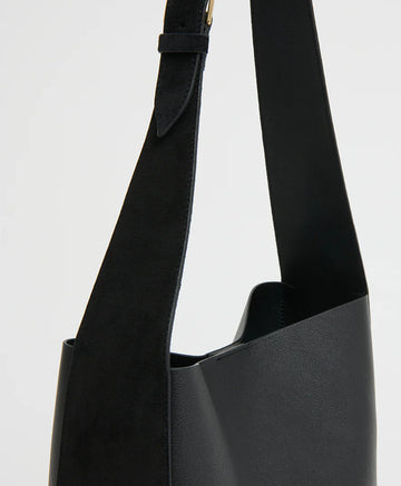 Dual-Tone Bucket Bag with Adjustable Strap