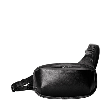 Black Brown Leather Sling Bag with Adjustable Strap